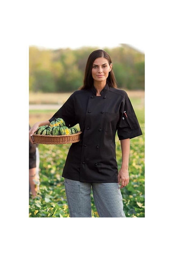 0430-0101 Antigua Chef Coat in Black - XSmall