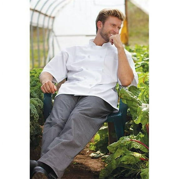 0430-2501 Extra Small Antigua Chef Coat Short Sleeve With Mesh in White