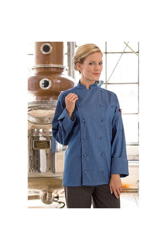 0460C-1707 Sante Fe Chef Coat in Chambray - 3XLarge