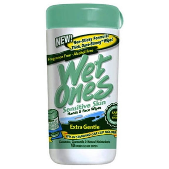 04670 Wet Ones For Sensitive Skin, 40 Count