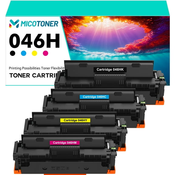 046H 046 4-Pack Compatible Toner Cartridge for Canon 046H 046 CRG046H Work with MF733Cdw Toner for Canon Color ImageClass MF733Cdw MF731Cdw MF735Cdw LBP654Cdw Printer (Black,Cyan,Magenta,Yellow)