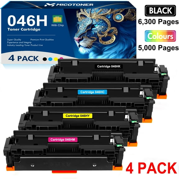 046H 046 Toner Cartridge MF731cdw High Yield Compatible for Canon 046H CRG-046H Color ImageCLASS MF733Cdw MF731Cdw MF735Cdw LBP654Cdw MF731 MF733 Printer Ink (Black Cyan Magenta Yellow, 4-Pack)