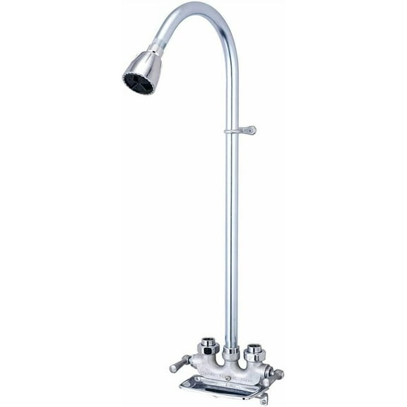 0477-RC Two Handle Utility Shower in Rough Chrome