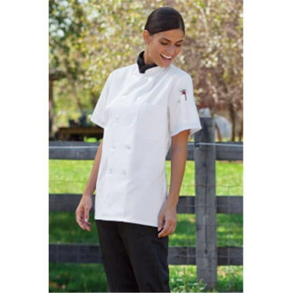 0478-2506 2Extra Large Tahoe Ladies Short Sleeve Chef Coat in White
