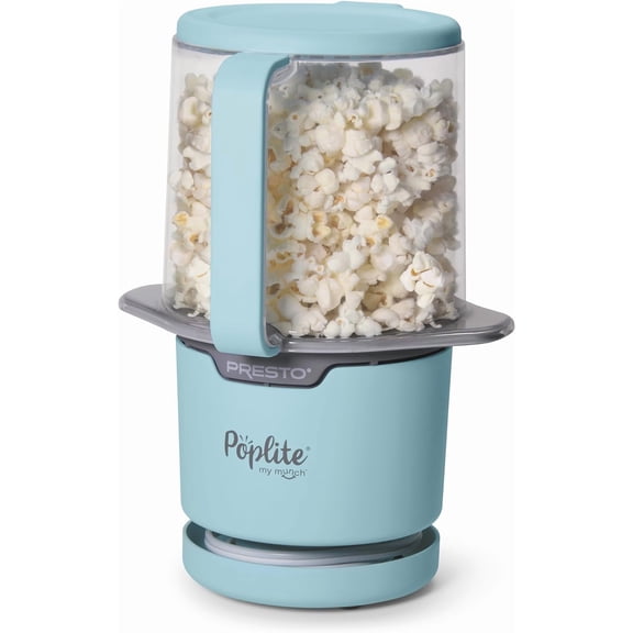 04811 PopLite My Munch Hot Air rn Popper - Personal Sized, Built-In Serving Bowl, Compact Design, 8 Cups, Blue