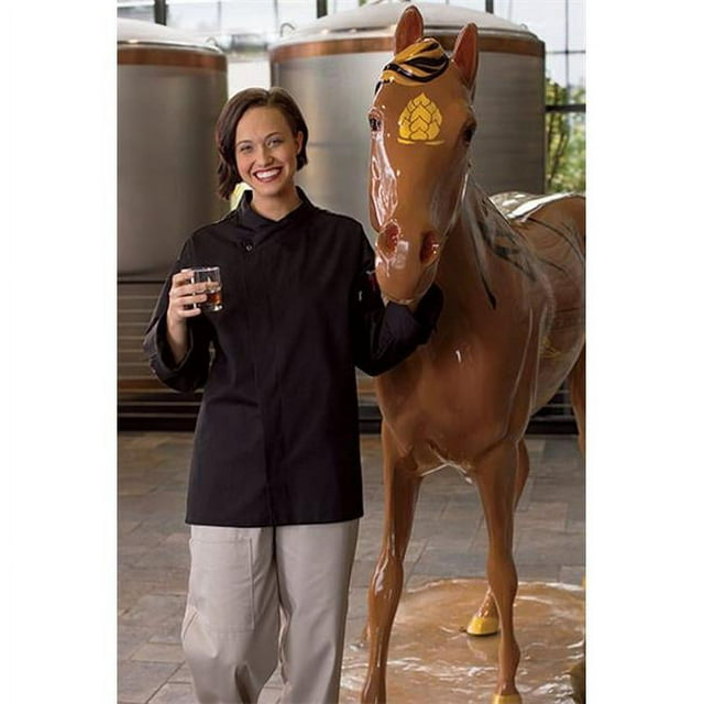 0489-0102 Santorini Chef Coat in Black - Small