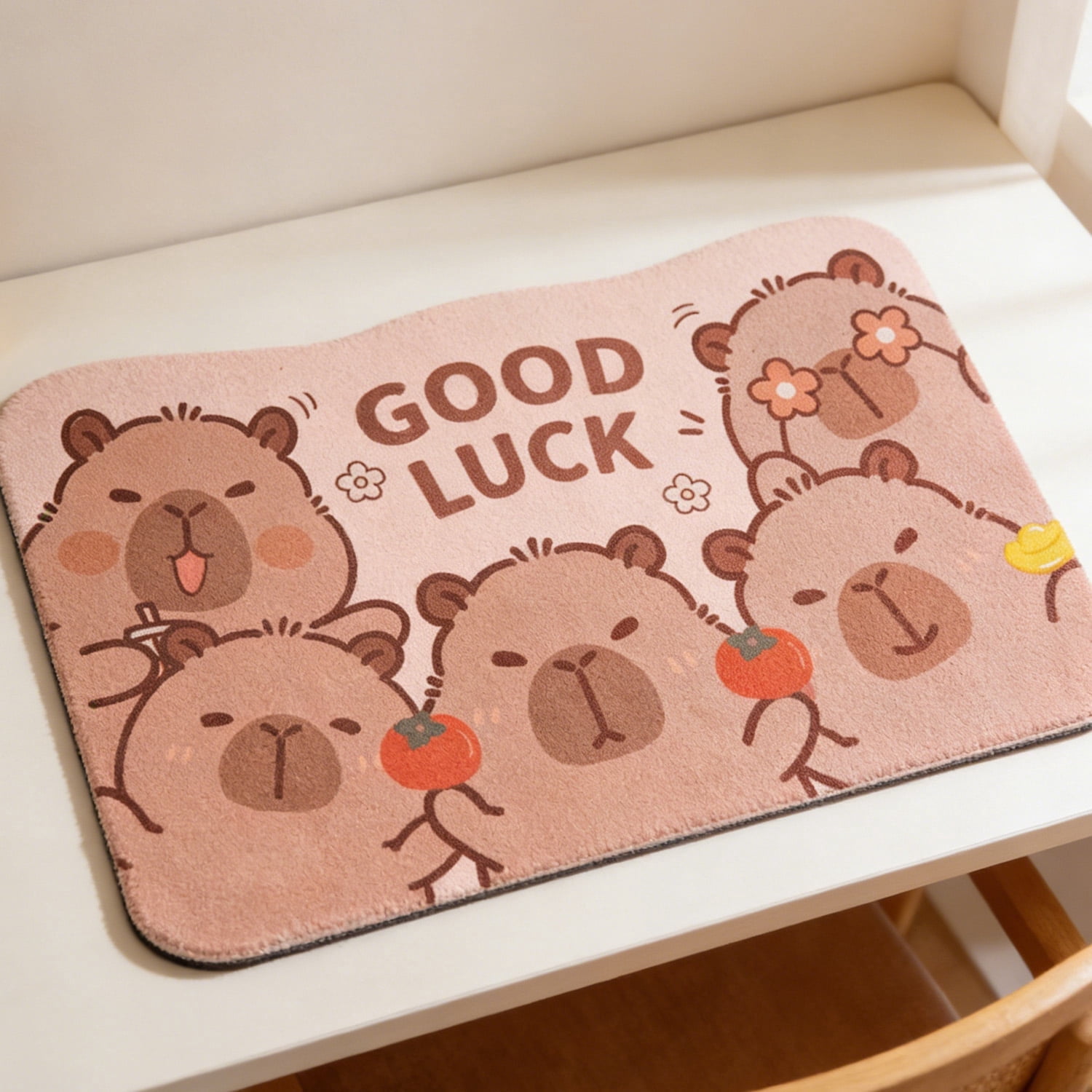 Capybara Rug Rectangle (04Style)Capybara Bathroom Rug - Rubber Back Non-Slip Thin Bathroom Mat ...