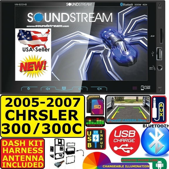 05 06 07 CHRYSLER 300 SOUNDSTREAM BLUETOOTH USB SD AUX CAR RADIO STEREO PKG