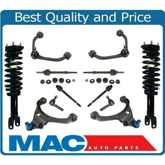 05-09 Dakota 2 Wheel Drive Control Arm BJ Coil Spring Struts Tie Rods Sway 12Pc
