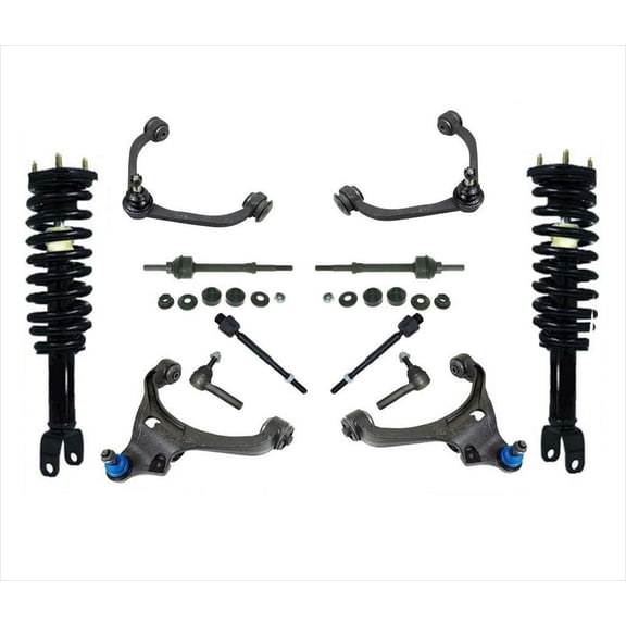 05-09 Dakota 2 Wheel Drive Control Arm BJ Coil Spring Struts Tie Rods Sway 12Pc