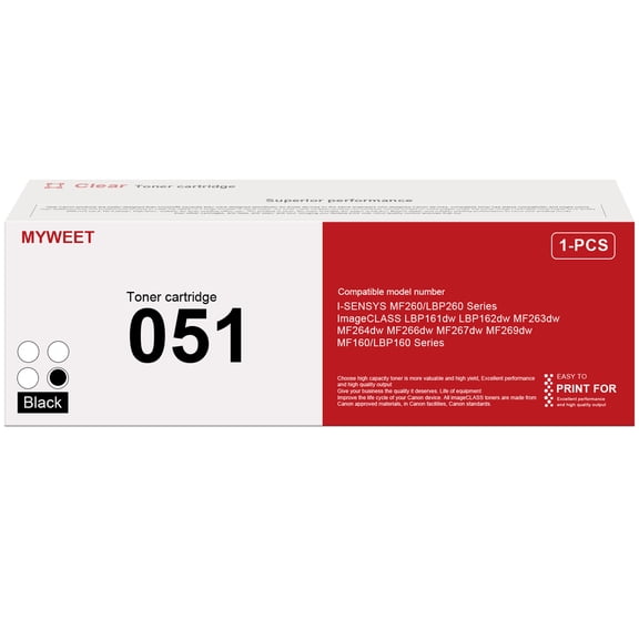 051 2168C001 Toner Cartridge Black 1-Pack Replacement for Canon 051 ImageCLASS MF264dw MF267dw MF269dw LBP162dw Printer
