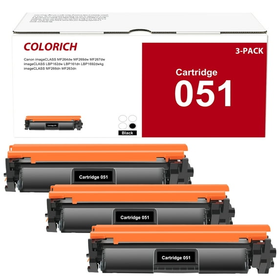 051 Toner Cartridge 3-Pack Compatible for Canon 051 051H CRG-051 ImageCLASS MF264dw MF267dw MF269dw LBP162dw LBP1692dwkg LBP161dn MF266dn MF263dn Printer (Black)