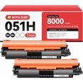 thumbnail image 1 of 051H Toner Cartridge 2-Pack High Yield with Chip Replacement for Canon 051H 051 CRG-051H Toner Compatible with Canon imageCLASS MF263dn MF264dw MF266dw MF267dw MF269dw LBP162dw LBP161dn Printer Black, 1 of 6