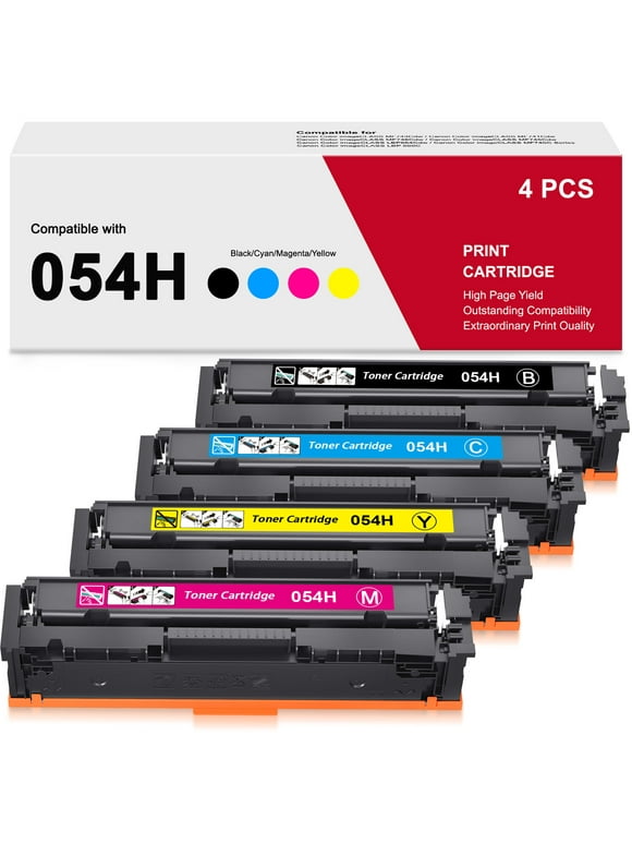 054 054H Toner Cartridges Replacement for Canon CRG-054 for Canon Color ImageClass MF644Cdw MF642Cdw MF641Cdw LBP622Cdw MF643Cdw MF645Cx LBP621Cw (Black, Cyan, Magenta, Yellow, 4-Pack)