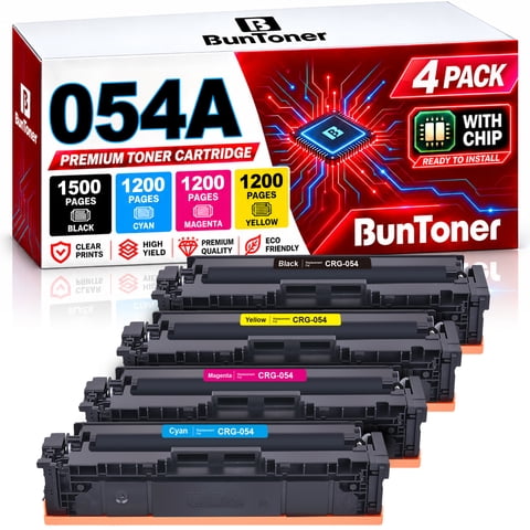 054 CRG-054 054H Toner for Canon 054 Toner Cartridge Set for MF644Cdw MF642Cdw Printer (Black Cyan Magenta Yellow, 4-Pack)