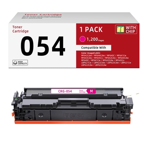 054 Toner Cartridge Compatible Replacement for Canon 054 054H CRG054 CRG-054 for Canon MF641Cw MF642Cdw MF644Cdw LBP622Cdw MF640C LBP620 Series Printers (1 Pack, Magenta)