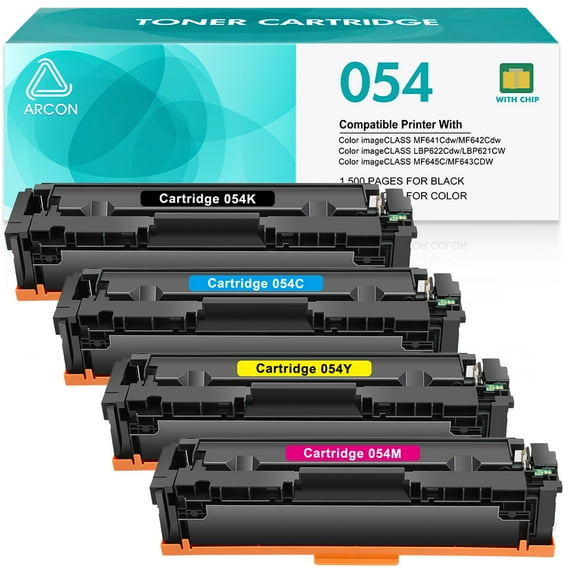 054 Toner Cartridges Compatible with Canon CRG054 054H CRG054H for Color imageCLASS MF644Cdw MF642Cdw MF643Cdw MF641Cw LBP622Cdw LBP623Cdw Printer Ink (4-Pack)