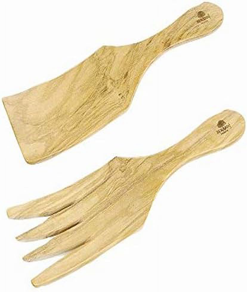 05472 OliveWood Handcrafted Wide Spaghetti/Salad Server Set