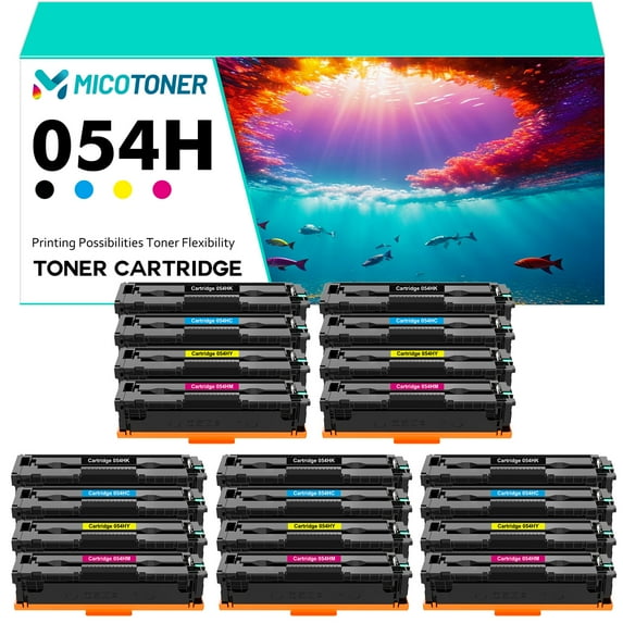 054H 054 20-Pack Compatible Toner Cartridge with Chip for Canon 054H Work with Canon LBP620 series Color imageCLASS MF640C MF642cdw series Printer (5*Black,5*Cyan,5*Magenta,5*Yellow)