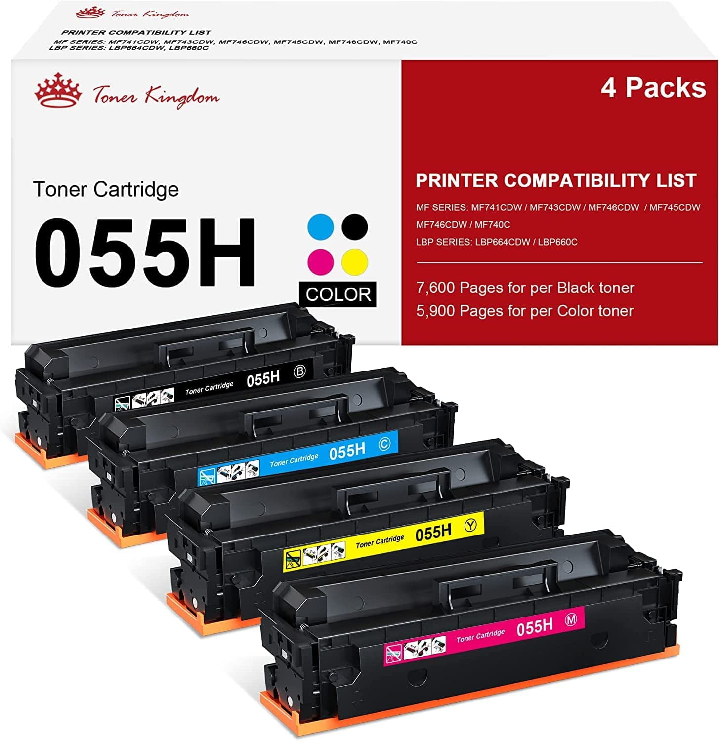 【4本セット】Canon Toner Cartridge 053H Canon 057H Black Toner Cartridge - 4inkjets