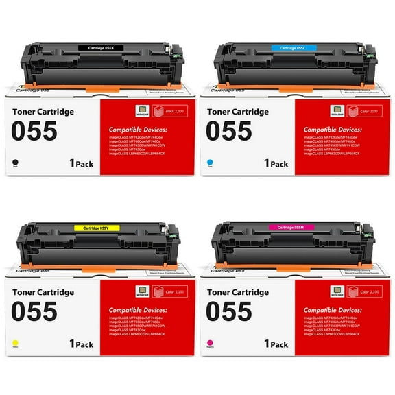 055 055H Toner Cartridge Set MF743Cdw MF741Cdw Compatible for Canon 055 055H Toner for Canon MF743Cdw MF741Cdw imageCLASS MF745Cdw MF746Cdw LBP664Cdw Printer (Black Cyan Magenta Yellow, 4-Pack)