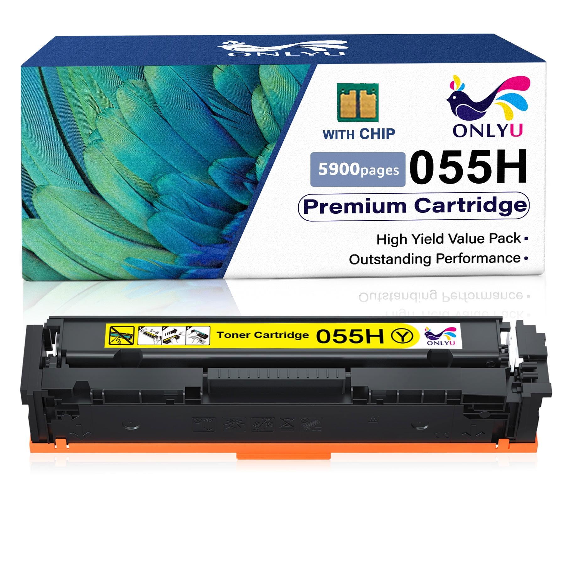 055H Yellow Toner Cartridge Replacement for Canon 055H 055 Compatible