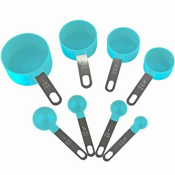05672M 05672M 8pc Measuring Spoon & Cup Set, Turquoise