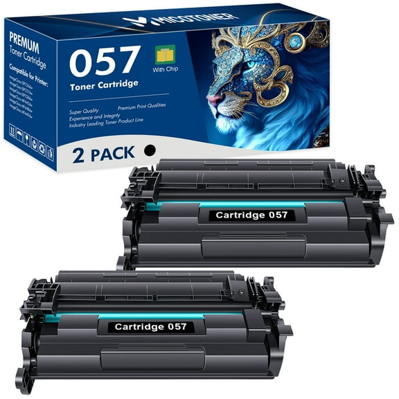 057 057H Compatible Canon 057 Toner Cartridge with Chip for Canon 057H 057 Work with imageCLASS MF445dw LBP226dw MF448dw LBP227dw LBP228dw MF449dw MF445 Printer (Black, 2-Pack)