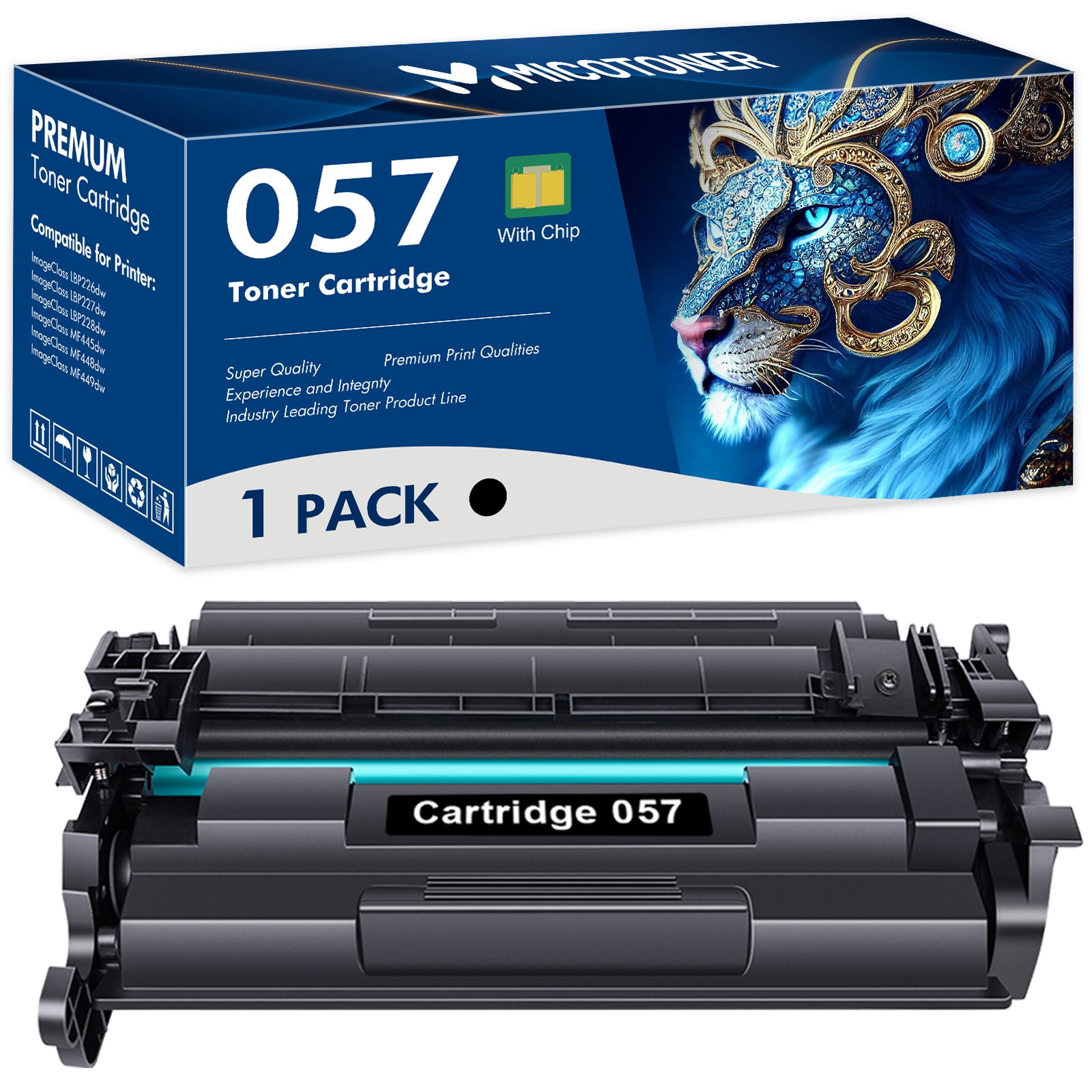 057H 057 Black High Yield Toner Cartridge 1-Pack Replacement for Canon 057H  Toner Cartridge for Canon imageCLASS MF445dw MF448dw MF449dw LBP226dw  LBP227dw MF440 MF445 LBP220 Series Printer Ink 