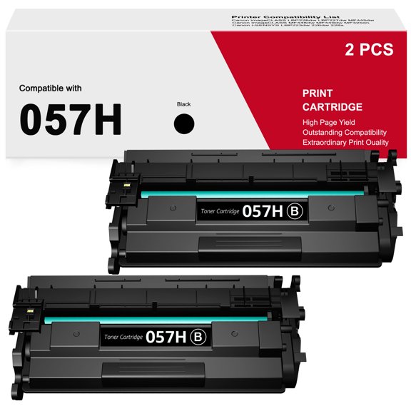 057 057H Toner Cartridge Replacement for Canon 057 057H CRG-057 CRG-057H Toner for Canon ImageCLASS LBP226dw LBP227dw MF445dw MF448dw MF449dw Printer Toner (Black, 2 Pack)