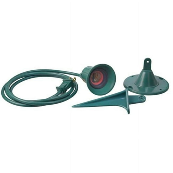 05706ME Green Flood Light Holder With 6 ft. SJTW Cord