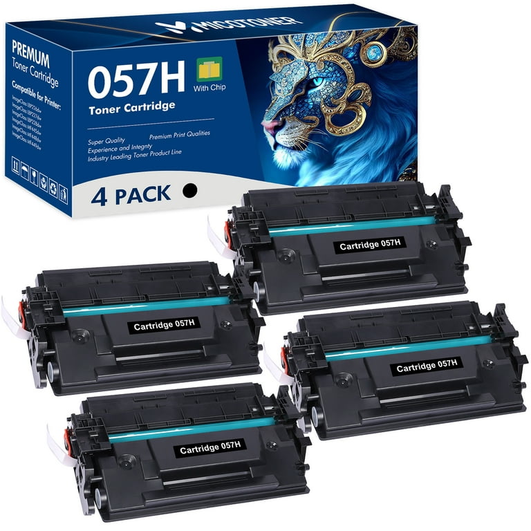 057H 057 4-Pack Compatible Toner Cartridge with Chip for Canon