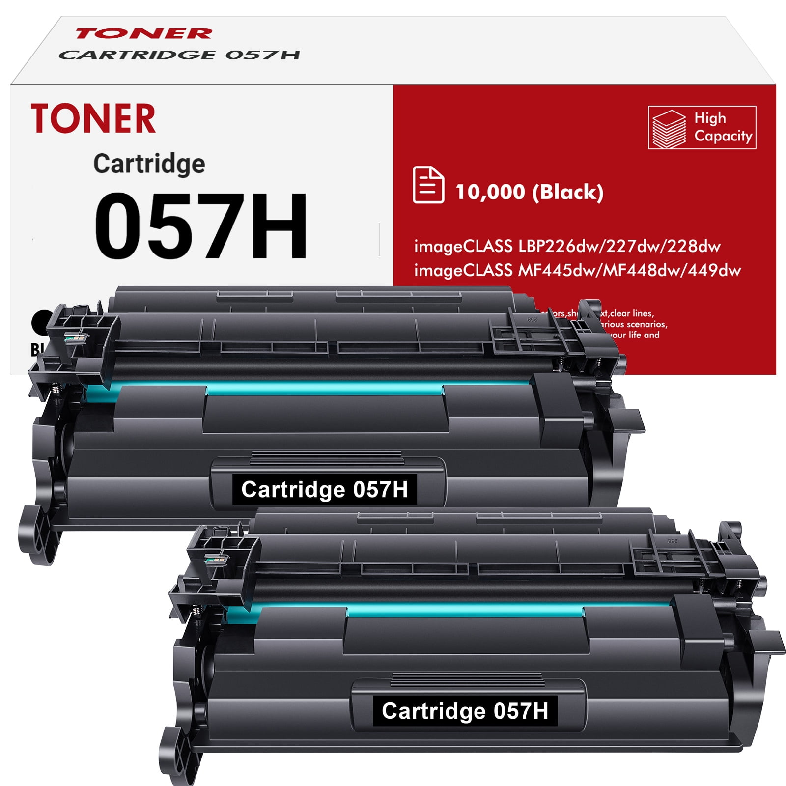 Canon 057H Compatible Toner Cartridge 2-Pack, High Yield for ImageCLASS ...