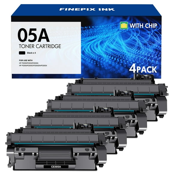 05A Black Toner Cartridge Compatible for HP 05A CE505A 05X CE505X Laserjet Pro P2035N P2030 P2035 P2055D P2050 P2055DN P2055X Printer Ink 4-Pack