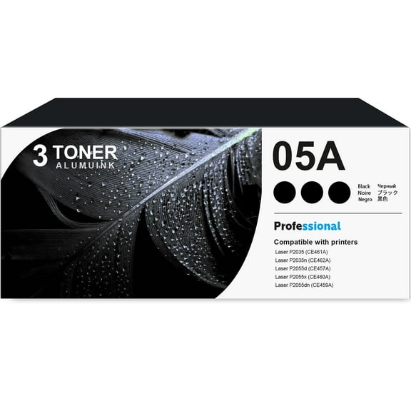 05A CE505A Toner Cartridge Balck 3-Pack Compatible for HP 05A CE505A Toner Cartridges for Laser P2035, P2055 Series Printer