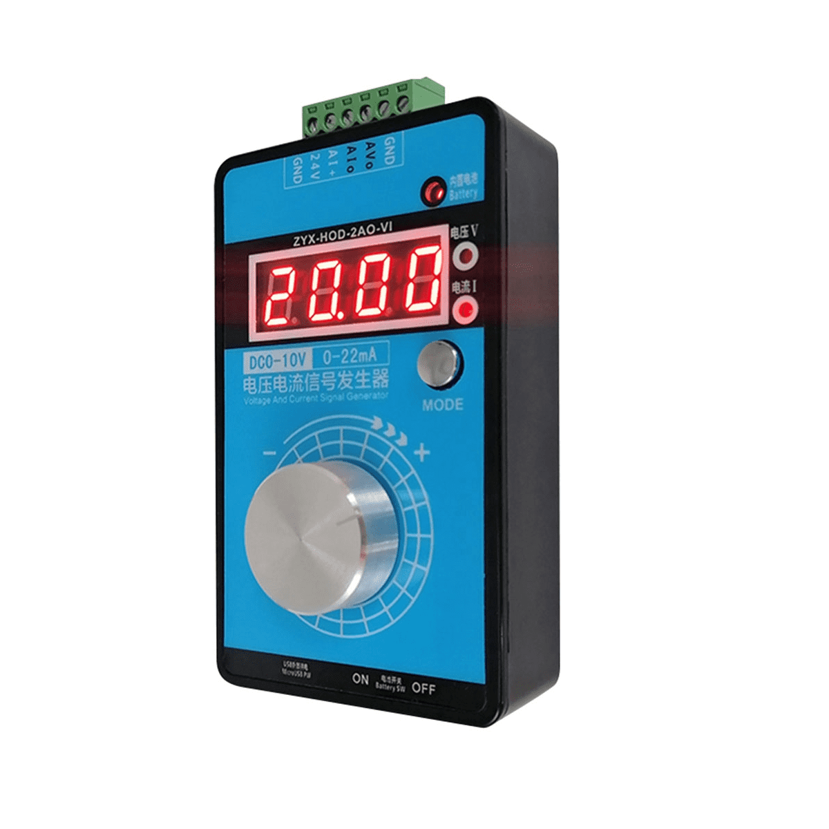 05V10V 020MA/420MA Signal Generator Adjustable Current Voltage Analog Signal Sources Output 24V(No Battery)
