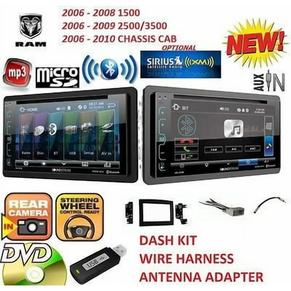 06 07 08 09 10 RAM BLUETOOTH CD DVD USB AUX CAR RADIO STEREO OPTIONAL SIRIUSXM