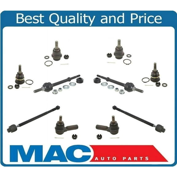 06-08 Ram1500 4x4 Pick Up 4.7L 5.7L 4 Ball Joints Tie Rods Sway Bars 10pc Kit