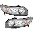 thumbnail image 1 of 06-11 Honda Civic Coupe L & R Headlamp Assys w/black bezel- clear park lens-pair, 1 of 2