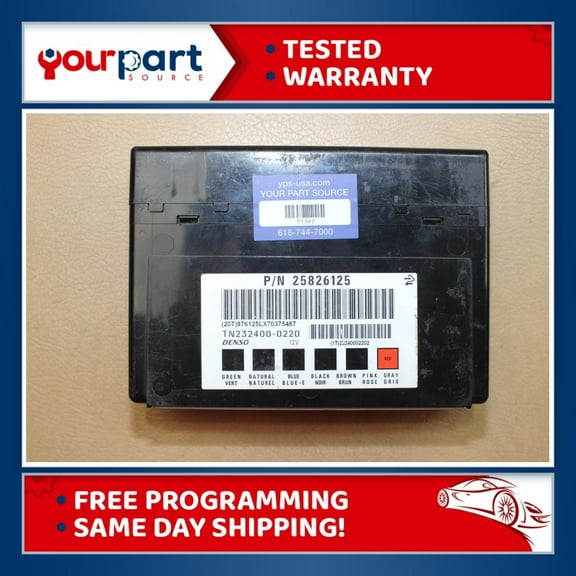 2006 2007 2008 2009 2010 2011 2012 2013 Chevrolet GMC Buick Pontiac Cadillac BCM Body Control Module OEM 25826125 Tested Programmed to VIN