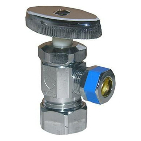 06-7253 Angle Valve, Chrome, 5/8 In. O.D. Compression Inlet x 3/8 In. O.D. Compression Outlet - Quantity 6