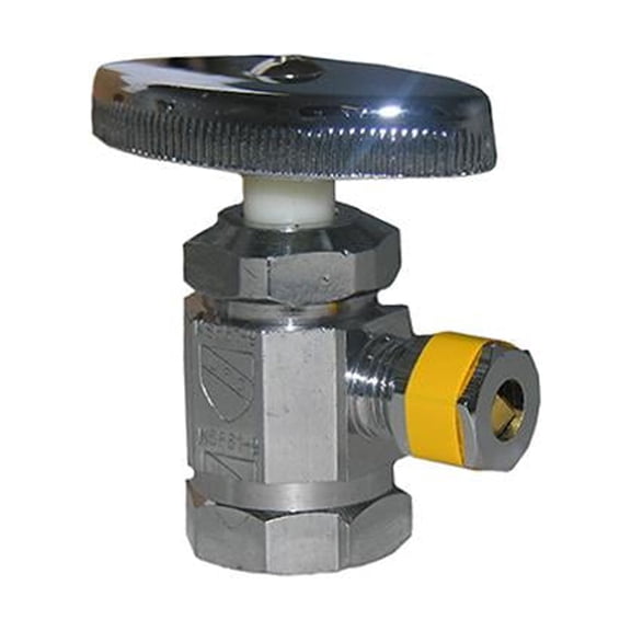 06-7271 Pipe Fitting, Angle Valve, Chrome, Lead-Free, 1/2 FPT x 1/4 In. OD Compression Outlet - Quantity 6