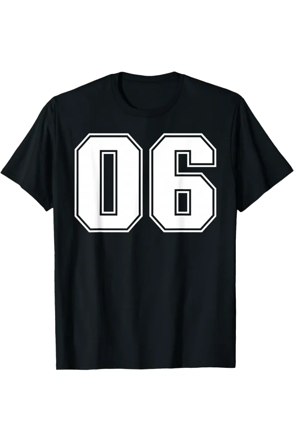 06 Number Six Team Sports Graphic Design Varsity Matching T-Shirt