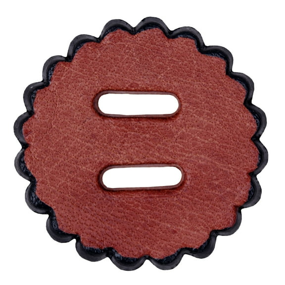 06 Pack Hilason Slotted Scalloped Leather Rosette Concho Saddle Mahogany 2"