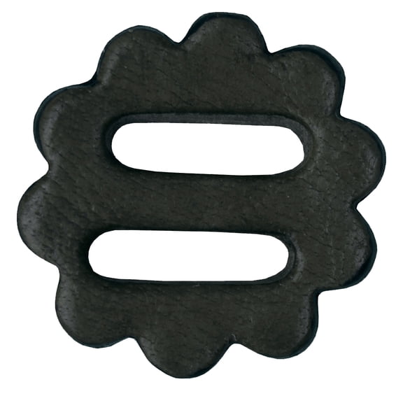 06 Pc. Hilason Slotted Scalloped Leather Rosette Concho Saddle Black 1-1/4"