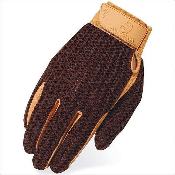 06 Size Heritage Crochet Leather Horse Riding Equestrian Glove Brown/Tan