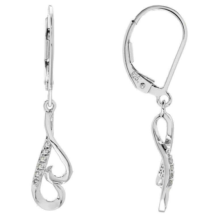 Sterling silver 2024 diamond earrings walmart