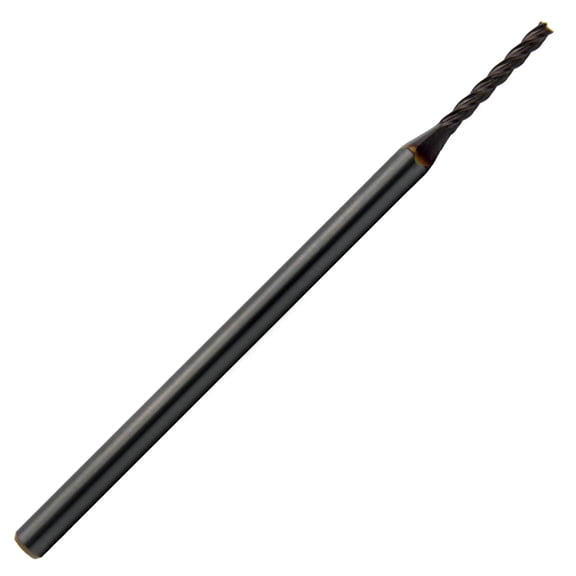 .060" Diameter 4 Flute Single End 30 Carbide End Mill X-Long TiCN Coated, 1/2"Length of Cut, 1/8" Shank, 2-1/2" OAL