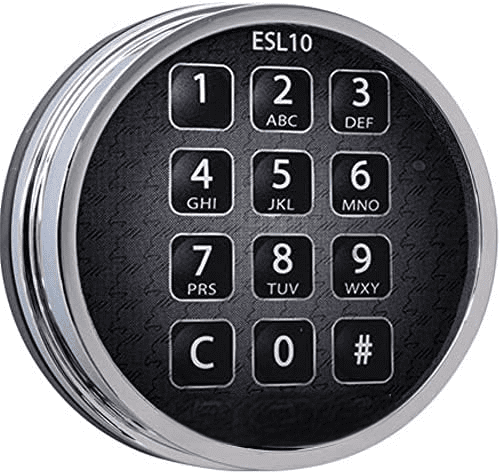 Amsec ESL10XL Electronic Safe Lock - Chrome Finish, Keyless Access, Replaces Mechanical Locks, 1/2" Spindle Hole