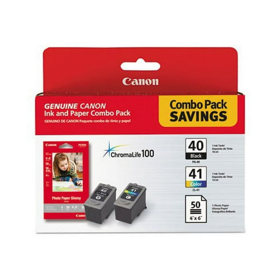 0615B009 PG-40 CL-41 ChromaLife100 Ink/Paper Combo Black/Tri-Color